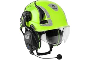 ‎GREEN DEVIL GREEN DEVIL X-Armor Schutzhelm mit Aktivem Gehörschutz und Klarem Visier Arbeitshelm ABS Sicherheitshelm EN 397 Industriehelm EN352-konforme SNR 32dB mit Bluetooth