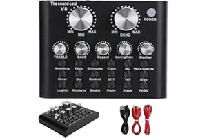 ‎LAZMIN112 Bluetooth Sound Mixer Board, Live Soundkarte Bluetooth Typ Audio Mixer, Voice Changer Soundkarte mit Soundeffekten für Musikaufnahmen Karaoke