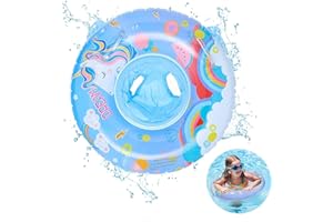 KATLINNA Baby Swimming Ring, Inflatable Swimming Seat Children with Cartoon Print, Swimming Hoop Baby from 1 Year to 3 Years, Baby Floating Ring, Swimming Ring Children for Boys and Girls
