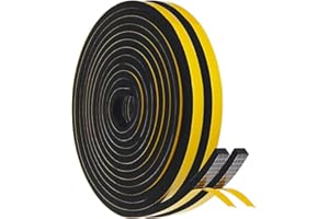 SHSMPXOY 2 Rollos Burlete Ventana Corredera，Burletes de Espuma de 10mm(W) x6mm(T) x4m(L), Burlete Puerta，Espuma Burlete Adhesivo de Alta Densidad para Anti Frío, Aislante,Ruido y Colisión(Negra)