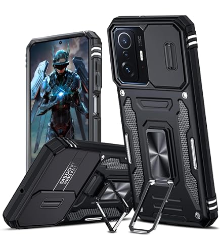Jeelar ESONG Cover per Xiaomi Redmi Note 14 PRO 4G,Custodia Protettiva di Grado Militare,Scorrevole Fotocamera Proteggi,Magnetica Anello Supporto,PC&TPU Antiurto Case,rosa
