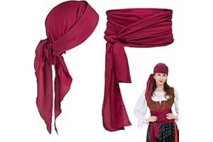 AUNGKWANG 2 Stück Durag with Long Tail, Piraten Bandana, Unisex Durag Men Silk Pirate Bandanas with Long Tail and Wide Straps for Men Women Daily Hip Hop Decoration