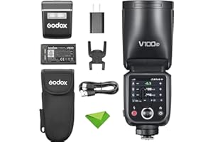 EACHSHOT Godox V100 V100C V100-C 100Ws TTL Flash for Canon EOS Cameras, 400 Full Power Flashes, 1.7s Recycle Time, 2.4G Wireless with External Flash, Touchscreen Flash Speedlight Speedlite (Godox V100C)