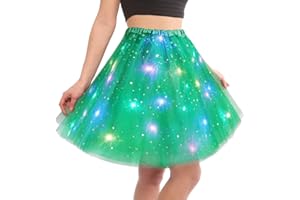AYBUY Faldas tutú LED para mujer, fiesta de ballet, vestido elástico para Halloween y carnaval, Verde, 42