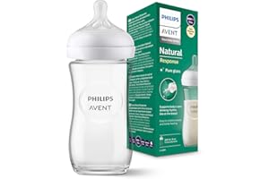 Philips Avent szklana butelka Natural z Responsywnym smoczkiem 240ml, 2 szt. (model SCY933/01)