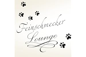 Wandaro W3334 Wandtattoo Feinschmecker Lounge I schwarz (BxH) 40 x 31 cm I Tiere Haustiere Aufkleber selbstklebend Pfoten Wandaufkleber Wandsticker