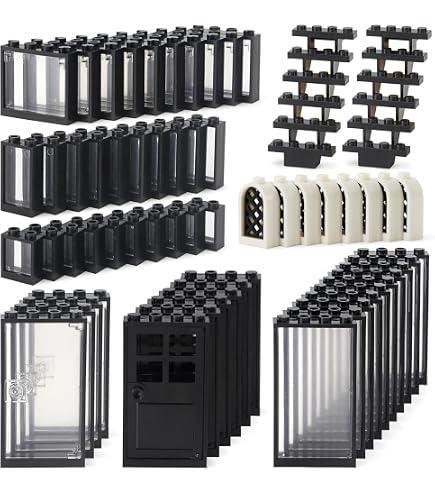 Panneaux De Construction Gobricks - Lot De 5 - Compatible Lego - Couleur Noire - Pour MOC & Décoration
