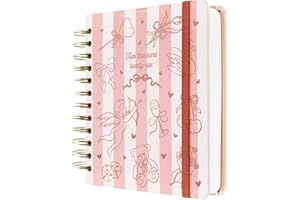 Kokonote Agenda 2026 Dia por Pagina Coquette - Agenda diaria Anual mujer rosa con Anillas - Incluye Pegatinas, Ilustraciones, Marcapáginas y Apartados funcionales (17,5x15 cm)