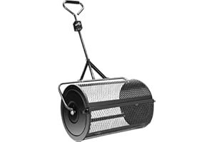 CAMPSOR Kompoststreuer, Kompost-Streuer Torfmoos-Streuer mit Schwamm Griff, für Rasen und Garten, Gartenstreuer für Garten, Mehrzweck-Samenstreuer (Schwarz-60 * 31cm)