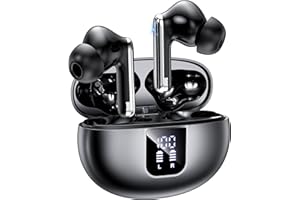 EUQQ Auriculares Bluetooth intrauditivos, auriculares inalámbricos ANC Bluetooth 5.4, 36H Tiempo de reproducción Pantalla LED, Modo transparencia Cascos Sonido estéreo con graves profundos, IP7 Impermeable