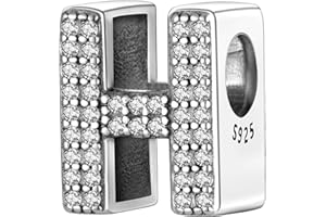 MULA 925 Sterling Silver Charms for Bracelets and Necklaces A-Z Alphabet Beads Dangle Pendants with 5A Cubic Zirconia Jewelry Gifts for Women Girls