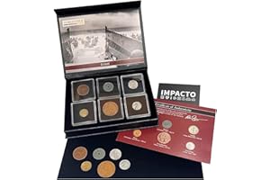 IMPACTO COLECCIONABLES IMPACTO COLLEZIONABILI | 6 Monete Autentiche della Seconda Guerra Mondiale - Collezione D-Day (1944) in Elegante Custodia, Ispezionate da Esperti | Include Certificato di Autenticità