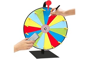 JORZER Spin the Wheel Roulette Wheel 11.81 Inch 10 Slots Spinning Wheel Game 5 Colors Reusable Prize Wheel of Fortune Spinner Wheel Dry Erase with Suction Cup Base for Party Carnival Tradeshow