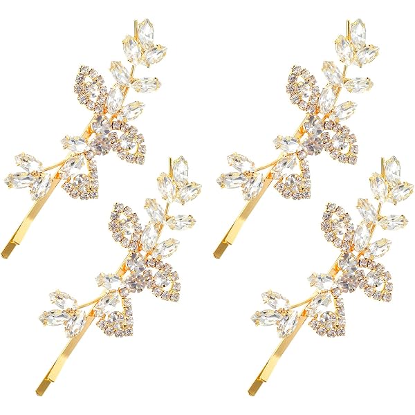 LOSANJI Haarspangen Mit Strass – 8 Stück Set In Gold & Silber, Entenschnabel-Clips Mit Kristallen