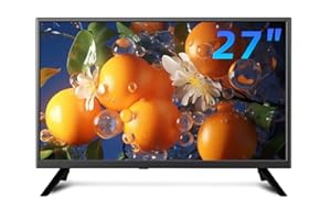 ZOSHING TV 27 inch,Small full view 1080P Television with Freeview HD-Dual power DC-12v and AC in-HDMI/AV Audio USB Media Player,Suitable for Bedrooms and Caravans