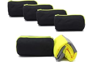 4business 5 Stück Kfz Warnweste gelb gerollt im schwarzen Reißverschluss-Beutel | EN ISO 20471 Unisize für Erwachsene waschbar | Motorrad