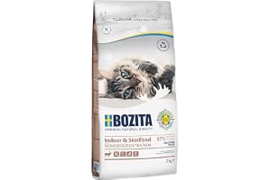 BOZITA Inomhus och steriliserad spannmålsfri med ren – torrfoder för vuxna, huvudsakligen inomhuslevande katter, 2 kg