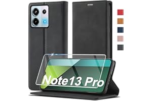 Handyhülle für für Xiaomi Redmi Note 13 Pro 5G Hülle, für Xiaomi Poco X6 Pro 5G Leder[Mit Schutzfolie] Klapphülle für Redmi Note 13 Pro 5G Hülle Leder Klappbar Flip Wallet Case Note 13 Pro Schutzhülle