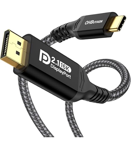 Câble USB C DisplayPort 1.8M, (4K@60Hz, 2K@144Hz / 165Hz), Thunderbolt 3 Vers DisplayPort, Compatible Avec MacBook Pro, MacBook Air, IPad Pro, Dell XPS 15, Surface Book 2 Et Plus-1.8M