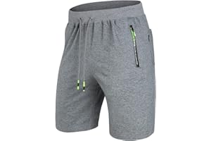 ZOXOZ Short Homme Coton Short Sport Homme Poche Zippée