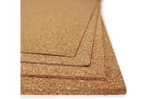 CASA PURA Feuilles de liège naturel étanche idéal pour revêtement mural sol et tableau d'affichage - isolant acoustique et thermique - absorbe des chocs - épaisseurs et longueurs au choix (8 mm, 100 x 150 cm)