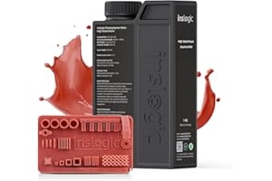 Inslogic High Detail 3D Printer Resin, Smooth Matte Finish with Fine Detail for Miniatures, Low Shrinkage, No Cracking, 405nm UV-Curing Resin for LCD, DLP, SLA 3D Printing (Chestnut Red, 1kg）
