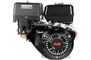 CHIMHOON 15 PS Benzinmotor 4 Takt Standmotor Kartmotor Seilzugstart | Ölmangelsicherung | Niedriger Kraftstoffverbrauch | Zwangsluftkühlung | 420CCM Hubraum | 9700W Benzin Motor | 25MM Ø Welle (Schwarz)