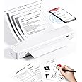 Itari P831 Portable Printers Wireless for Travel, Itari Bluetooth Thermal Transfer Printer, 300DPI Inkless Printer for A4 Copy Paper, Compact Mobile & Laptop Printer for Home Office White