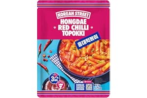 [Korean Street] Gochujang comida coreana Tteokbokki (1 PACK)- Pastel de arroz coreano, Bocadillos coreanos Picante y dulce- Fácil de cocinar y delicioso