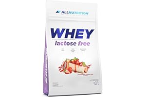 Allnutrition Siero di latte senza lattosio, Cheesecake alla fragola - 700 g