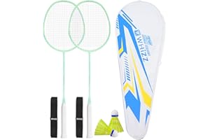 BAIHUALIN WHiZZ Carbon Graphite Badminton Racket, Lightweight Badminton Racquet for Training, Excercise, School Sports, Incl. Shuttlecock, Grip Tape & Carrying Bag