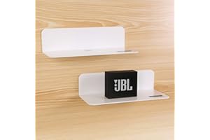 OAPRIRE Etagere Murale Blanche Lot de 2, Agrandissez Facilement l'espace Mural - 22,9cm Etagere sans percer en Acrylique pour Chambre, Salle de Bains, Cuisine, Salon, Bureau, avec 4 Clips Câble