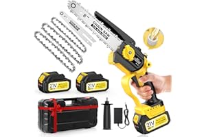 MUATCTAROM Motosega a Batteria, Motosega Elettrica 8000mAh,1000W 8 & 6 Pollici Sega Motosega Elettrica per Potatura con Pompetta Olio e Catena di Ricambio, Motosega da Potatura per il Taglio del Legno Giardini