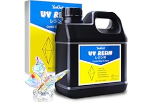 YUMCRAFT Resina UV - 1.000 g Resina Epossidica UV Trasparente Basso Odore per Creazione di Gioielli Resin, Artigianato in Resina, Pittura - Colla Resina UV Indurimento rapido per DIY Colate, Stampo