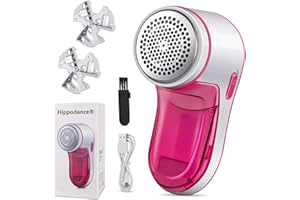HIPPODANCE Levapelucchi Elettrico，Rasoio Elimina Pelucchi Potente ed Efficace per abiti e tessuti，Togliere Pelucchi Portatile con Ricarica USB con 2 Lame Sostituibili per Vestiti, Maglioni, Mobili, Lana