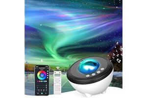 YUNLONE Projecteur Ciel Etoile, Projecteur Galaxie, projecteur de lumière étoilée Aurora de musique avec Bluetooth,télécommande,App,Machine à sons,projecteur de lumière du ciel Veilleuse pour enfants adults