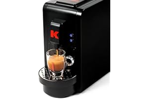Kimbo Up! Nuova Macchina da Caffè Espresso a Cialde, 20 Bar, Compatta, Design Elegante, Serbatoio Acqua 850 ml, Colore Nero, Espulsione Automatica della Cialda, Include 100 Cialde Macinato Fresco
