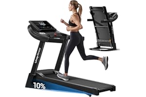 ‎UMAY UMAY Laufband mit Steigung 14km/h, Laufband Für Zuhause Klappbar mit 3,0 PS Motor und 3 Steigungsstufen, Foldable Treadmill for Home mit 12 Trainingsprogrammen, Max Belastung 136KG