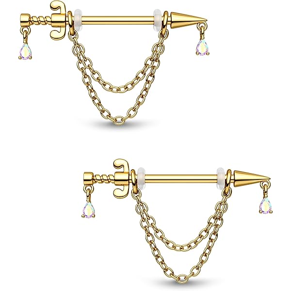 Intern geschroefde Titanium Tepelpiercing met gebogen kristal figuur Intern geschroefde Titanium Tepelpiercing met gebogen kristal figuur