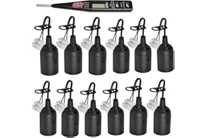 Mytovosn 12PCS Portalampada E27 Porta Lampadina Portalampada E27 per Cantiere/Ristrutturazione/Lavori,E27 Lampade Basi con Filo e Terminale,Tester di Tensione,Supporto della Lampada