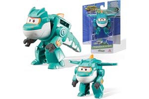 Super Wings Dinosauro Tino Giocattoli Transforming 5cm, Giocattoli trasformabili in modalità 2 in 1, Robot giocattolo per bambini e bambine, Giocattoli Dinosauro Regali per 3+ anni