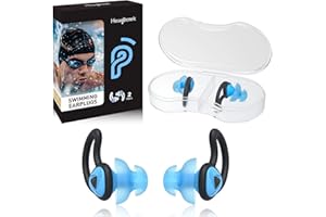 Hearprotek Tapones para Los Oídos De Nadador, 2 Pares De Upgraded Silicona Ajuste Personalizado Protección De Agua Natación Tapones para Los Oídos para Ducha Agua, Nadadores, Baño-Azul Claro