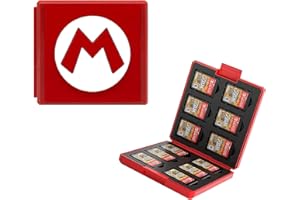KAKBRT Boite de Rangement pour Cartes de Jeux Nintendo Switch,Etui pour Carte de Jeux Nintendo Switch,Étui de Rangement Compatible avec Switch Lite (Mario/Red)