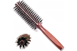 BODIIWULIU Brosse ronde pour le séchage, Brosse à cheveux ronde en poils de sanglier, Poils en Nylon à Rouleau pour Frange, Cheveux Fins, Curling, Pour sécher, coiffer, bouclé(Large)