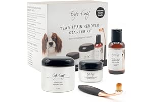 Eye Envy Starter-Kit zum Entfernen von Tränenflecken für Hunde mit ProPowder Bürste | Färbelösung, Applikatorpads, Färbepulver und kleiner Applikatorpinsel | Dauert 30-45 Tage