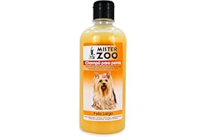 MISTER ZOO – Champú para Perros Pelo Largo con Acondicionador, Fácil desenredante, con Aroma Suave, Champú para Perros con Pelo Abundante y Rizado (500 ml)