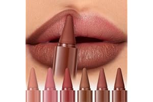 HQDA 6Pcs/Set 2-in-1 Gradient Lip Liner & Lipstick Set, Ombre Effect Velvety Lipliner Lipstick, Smudge-Proof, Waterproof Mini Lip Makeup Set