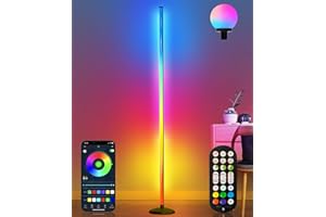 KingSom 175cm Lampadaire d'Angle LED,RGBW Lampadaire sur Pied avec Boule Lumineuse LED,Lamp sur Pied avec APP Contrôle et Télécommande,Musique Sync,16 Millions Couleurs Lampe d'Ambiance Salon