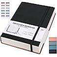 Thick Lined Journal Notebook - Large College Ruled Notebook Thick Journal with Numbered Lined Paper, 100gsm Thick Paper,for Women Men Work School, A5/B5 (B5, Black)