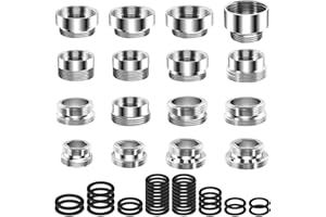 ZY-OTU 16 Stück Wasserhahn Verlängerung Mit Gummidichtung Wasserhahn Adapter Schwenkbarer Aufsatz Ersatzteile Schlauchadapter Duschschlauch Adapter für Außengewinde Doppelgewinde